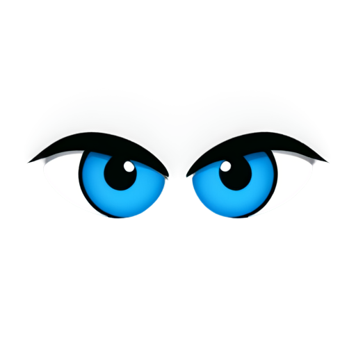 two blue beautiful simple eyes - icon | sticker