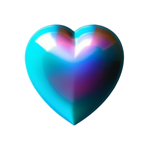 Holographic Projection metal heart - icon | sticker