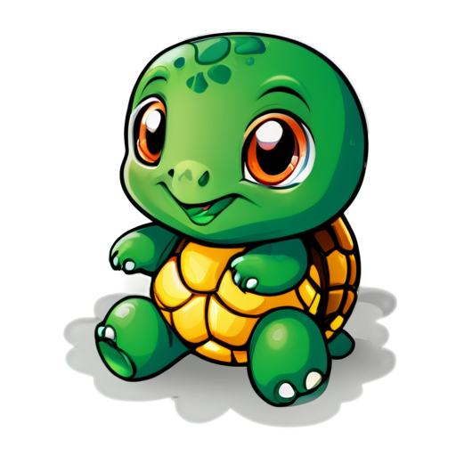 a cute turtle is holding a toy - icon | sticker