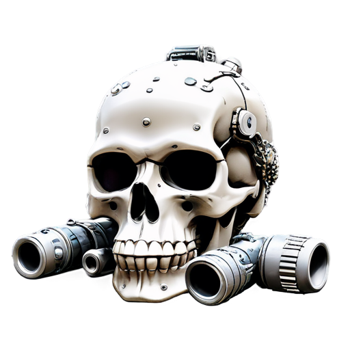 Mechanical Skull with topics of games PUBG CS World of Tanks. - icon | sticker