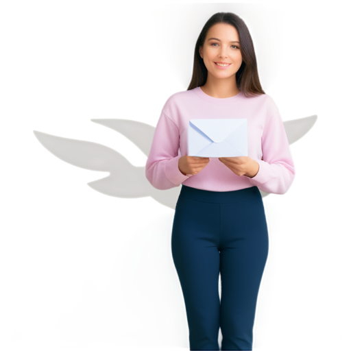 pretty girl with mail, with the text on mail "enma60.ru" - icon | sticker