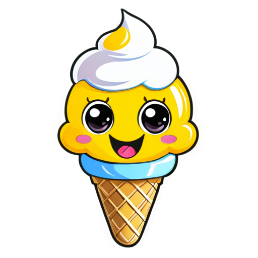 mascot with smiley face friendly Ice cream logo for streamer avatar - icon | sticker