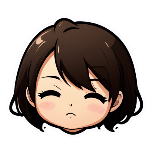 sleepy anime face - icon | sticker