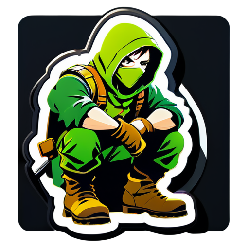 a rogue sitting in ambush - icon | sticker