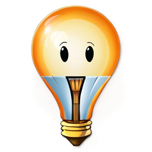 hot air balloon that looks like a vintage light bulb. The light bulb has an illuminated element in the middle that is in the shape of an AI SPARK icon in orange - icon | sticker