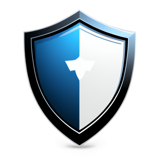 draw a blue shield icon with white elements. symbolizing protection from advertising on the Internet - icon | sticker