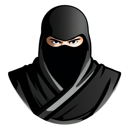 black, angry ninja logo, for a crypto token - icon | sticker