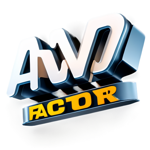 logo of the company “ADV factory” specializing in outdoor advertising, illuminated signs, design, in a modern style, with 3D elements - icon | sticker