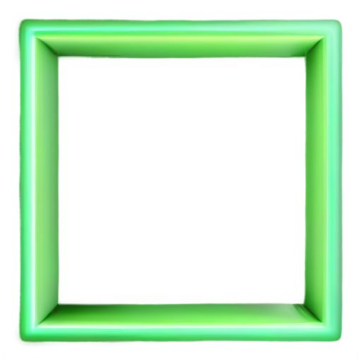 glowing green square outline - icon | sticker