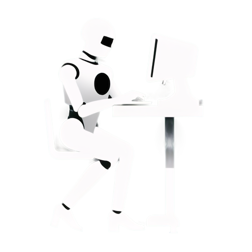 robot makes manicure - icon | sticker