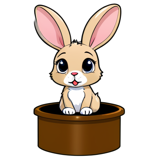 The rabbit that is in the corner of the pen's lips - icon | sticker