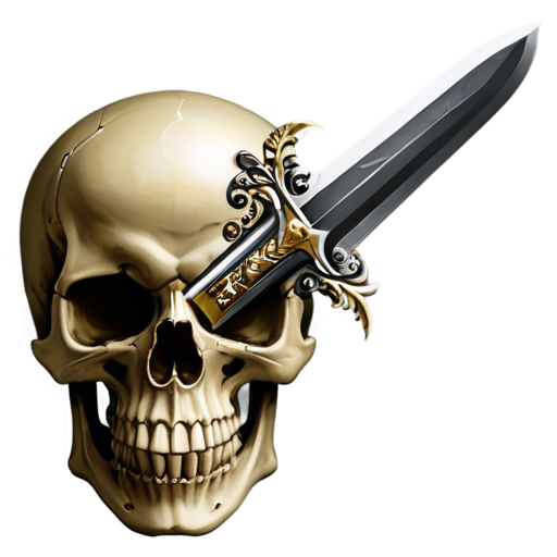 sword sticking out of skull icon - icon | sticker