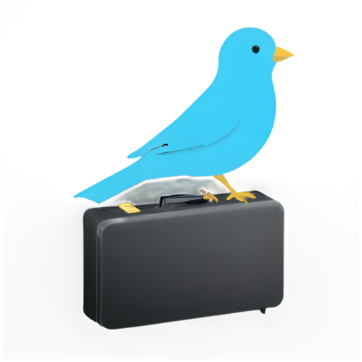 bird with suitcase - icon | sticker