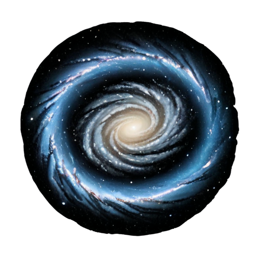 spiral galaxy milky way angled black and white colors - icon | sticker