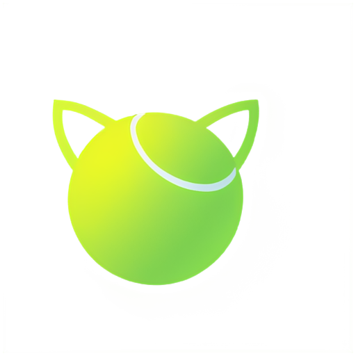 a tennis ball with cat ears - icon | sticker