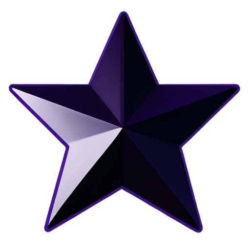 flat 2d star that shows a premium membership small cartoony purple with black background very simplistic and modern - icon | sticker