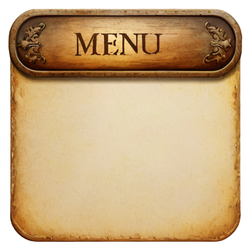 simple medieval menu button square - icon | sticker