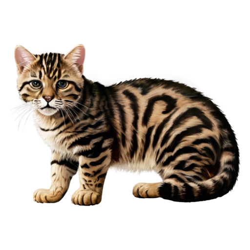 Кот сфинкс рыжий с тигриными полосками сидит - icon | sticker