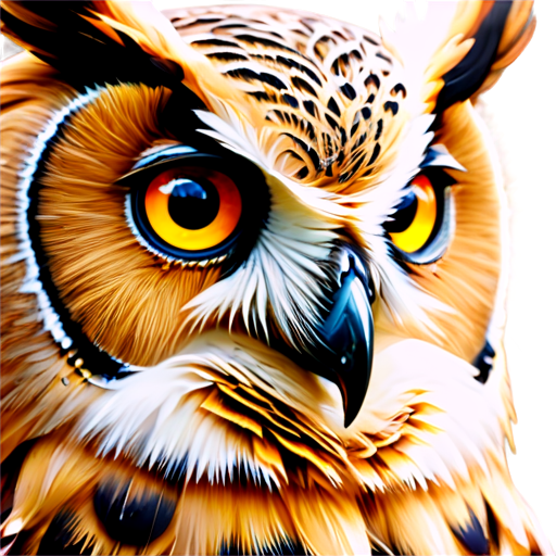 compassionate owl face, warm soft color feathers, logo, Best quality, Masterpiece - icon | sticker