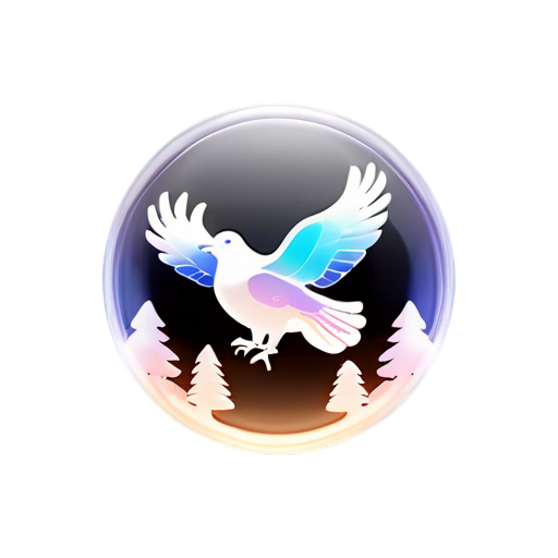 black grouse in flight, forest background, round logo - icon | sticker