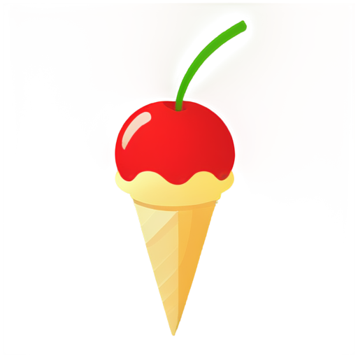 mascot Ice cream logo with cherry on top - icon | sticker