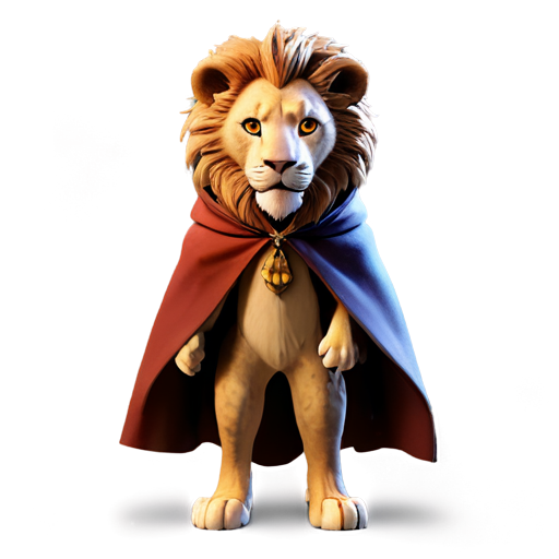 Cute lion character, mysterious in a magic cloak, mysterious background, detailed, sharp focus, digital art, unreal engine, octane rendering - icon | sticker