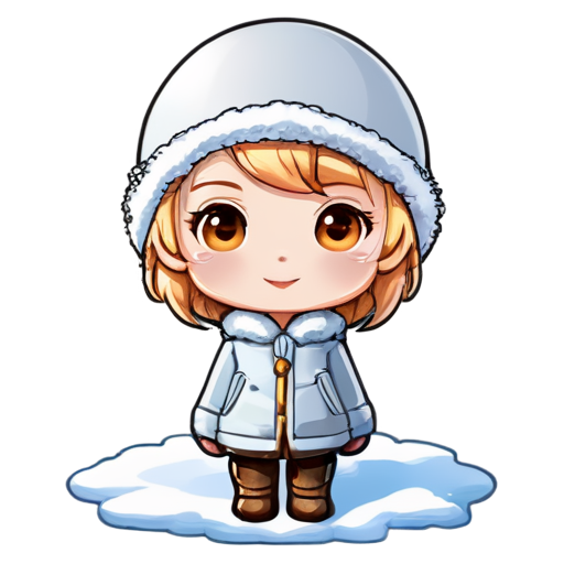 Pearl in the snow - icon | sticker