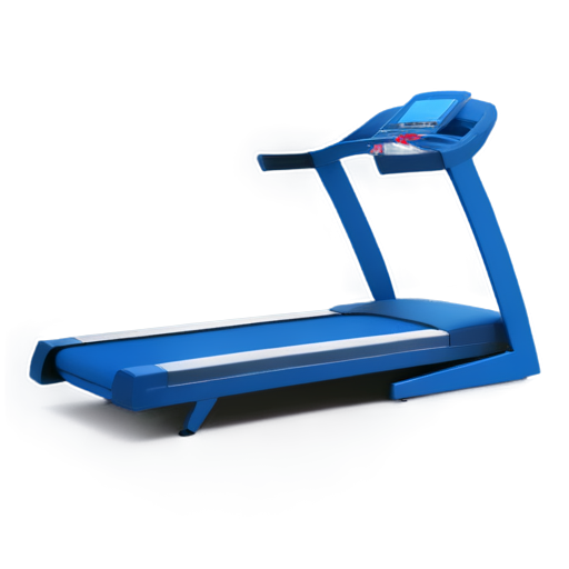 Vector image of blue treadmill for fitness without human - icon | sticker