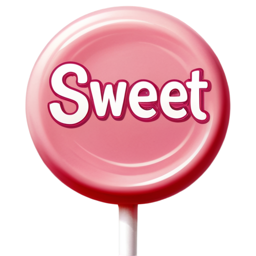 lollipop, pink or beige, with the inscription sweet brand - icon | sticker
