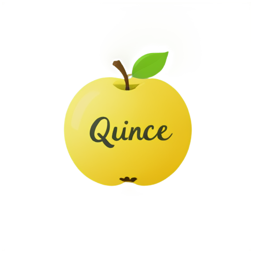 Sketch style of quince and name of it inside - icon | sticker