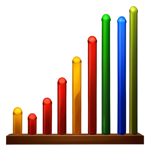 medieval colorful bar graph - icon | sticker