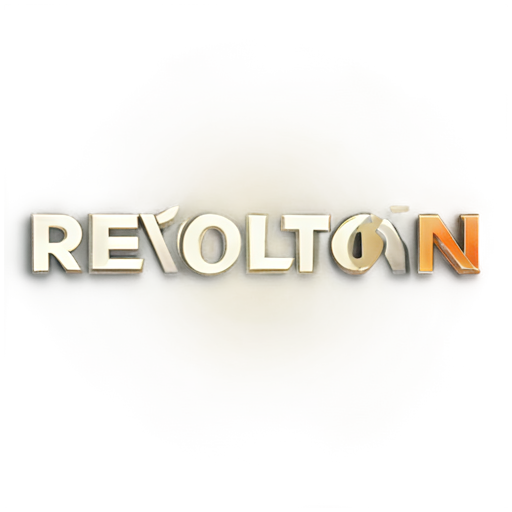 Logo for a game called text in logo „Revolution PW” in beige and khaki tons - icon | sticker