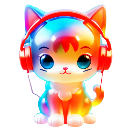 bad cat listening to delicious music - icon | sticker