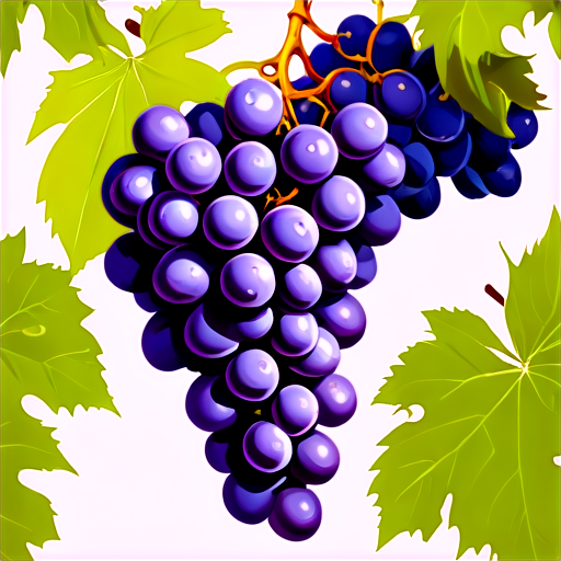 medieval grapes, paint style - icon | sticker