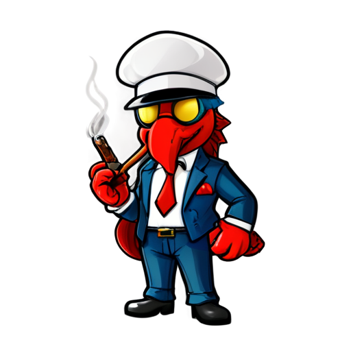 Lobster gangster smoke cigars - icon | sticker