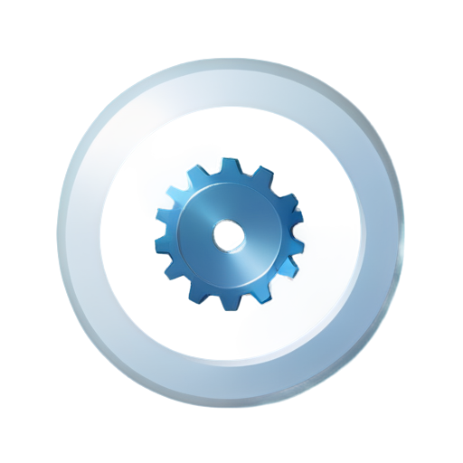 two gears rotate around a glass prism - icon | sticker