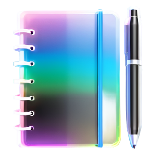 Notebook with pen - icon | sticker