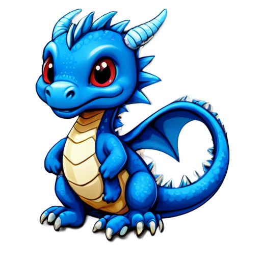 small blue dragon - icon | sticker