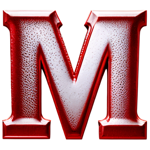 Two letters M, red colour, - icon | sticker