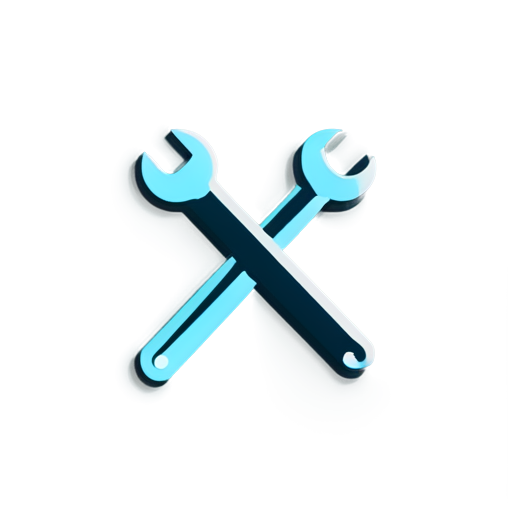 cyberpunk themed icon for app settings wrench hammer crossed - icon | sticker