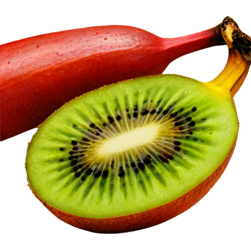 A red banana inside a kiwi - icon | sticker