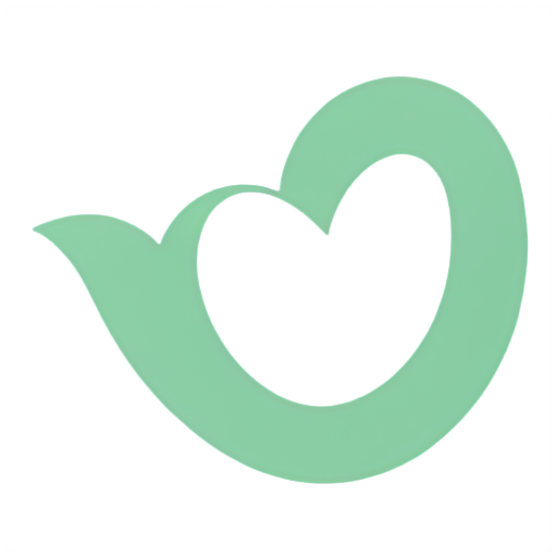 the letter c with a leaf and a heart vector - icon | sticker