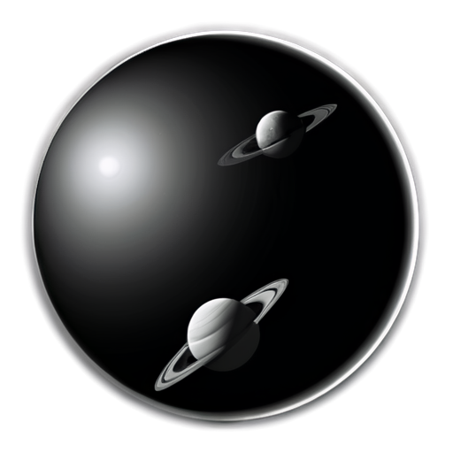 planetary system black and white - icon | sticker