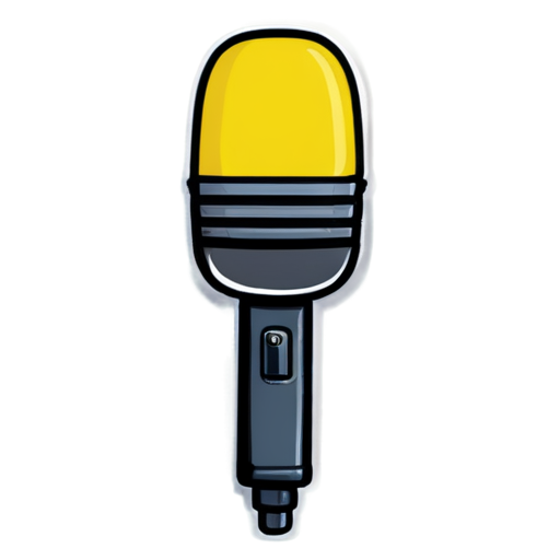 a radio microphone in bright colors - icon | sticker