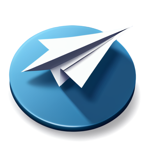 A small and exquisite Telegram paper airplane icon and a round download button below. The overall design is simple and clear. - icon | sticker