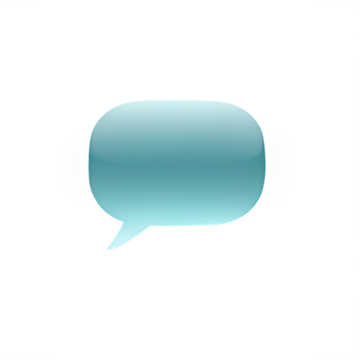 Generate a minimalist speech bubble icon with a small, stylized microphone or waveform inside. The speech bubble should have rounded corners, and the waveform should be subtle yet clear, indicating communication. - icon | sticker