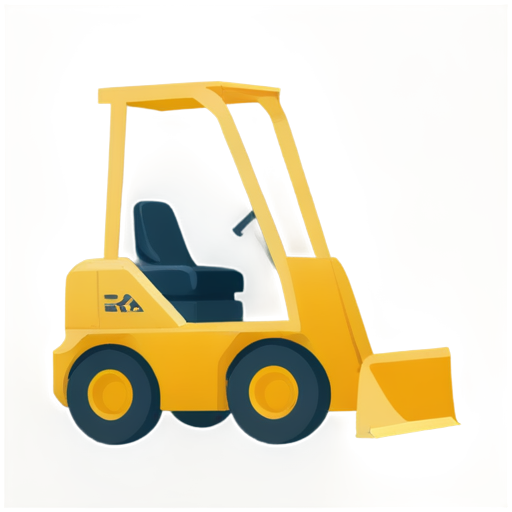 flat minimalistic icon for Company for rental of construction equipment. Main component is ecscavator, side view - icon | sticker