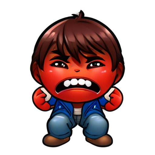 mad emoji holding phone rage crying flashing light red face - icon | sticker