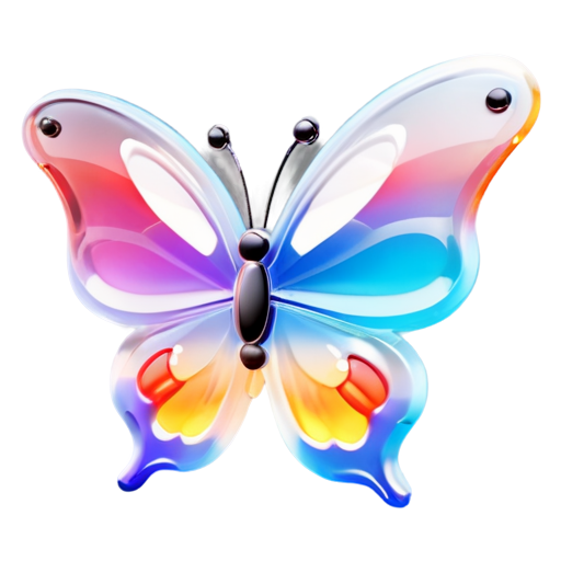 Butterfly with a wing repaired by patching - icon | sticker