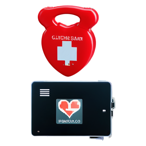 red cute Automatic External Defibrillator - icon | sticker